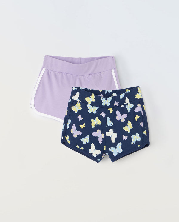 Pack 2 shorts in puro cotone bambina