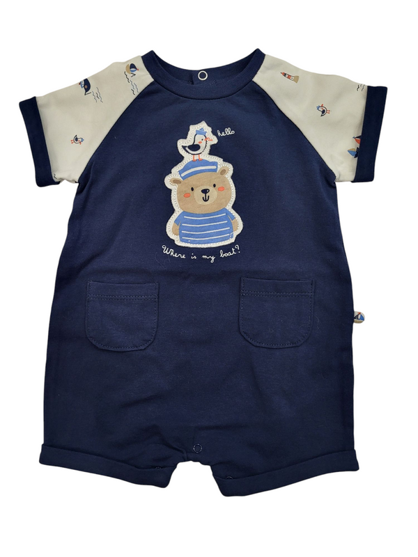 Pagliaccetto in cotone stretch neonato.
