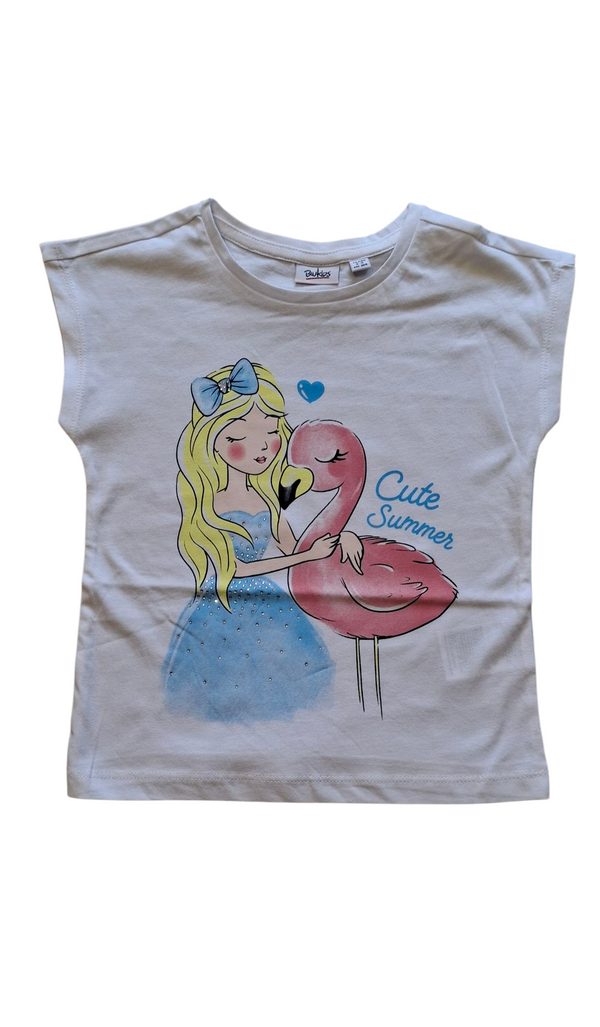T-shirt in puro cotone con stampa bambina