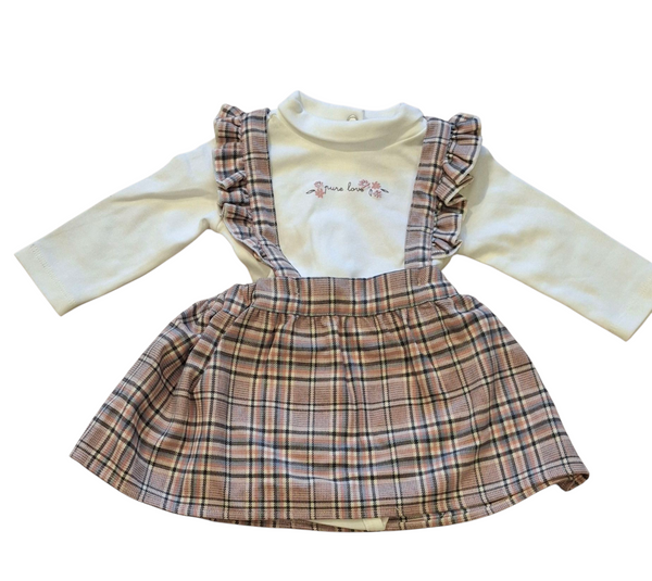 Abito salopette con t-shirt neonata
