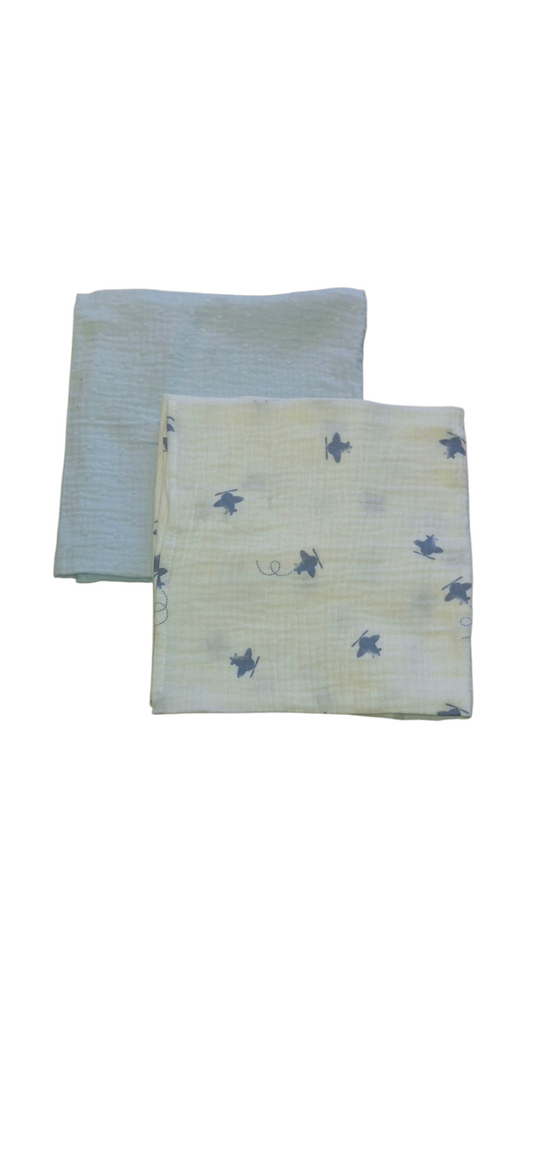 Pack 2 mussole in puro cotone