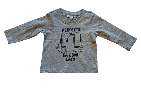 T-shirt maniche lunghe in puro cotone neonato