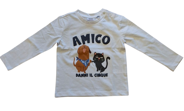 T-shirt maniche lunghe in puro cotone neonato