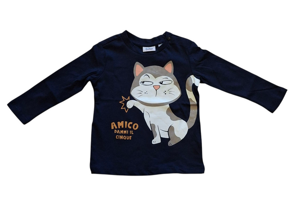 T-shirt maniche lunghe in puro cotone neonato