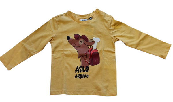 T-shirt maniche lunghe in puro cotone neonato