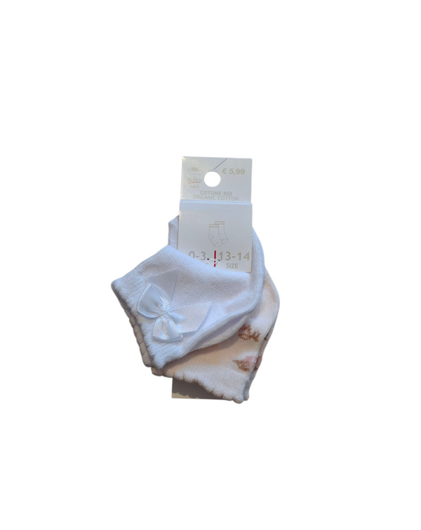 Pack 2 calzino corto misto cotone neonata