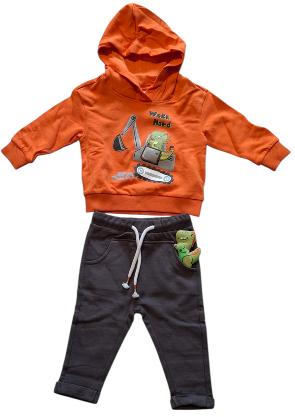 Jogging set garzato di puro cotone neonato