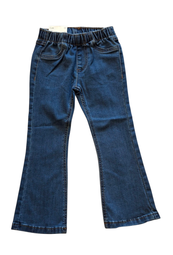 Leggings in denim di cotone stretch a zampa bambina