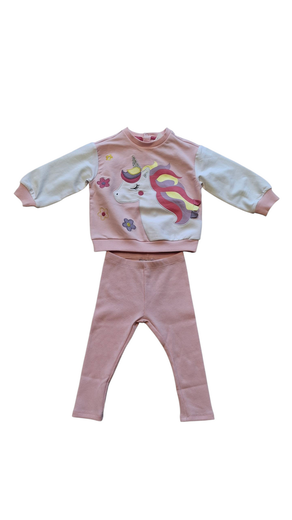 Jogging set di cotone stretch neonata