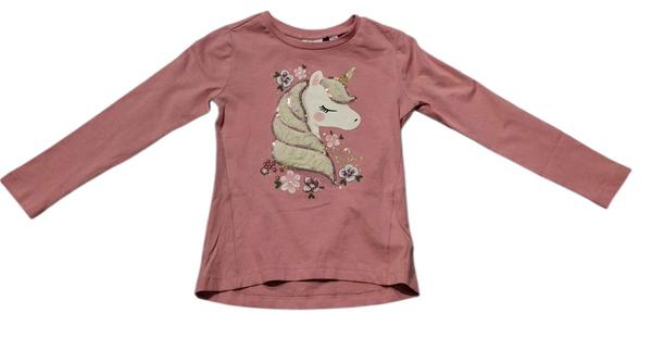 T-shirt a maniche lunghe in puro cotone con applicazioni bambina