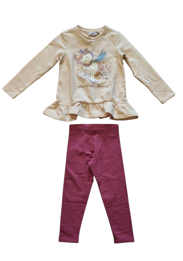 Jogging set in cotone fleece stretch bambina
