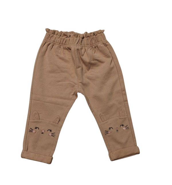 Jogger in cotone fleece stretch neonata