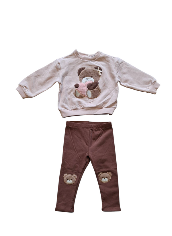 Jogging set in cotone fleece neonata