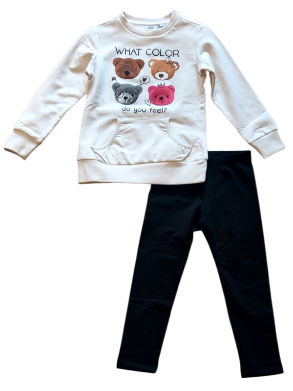 Jogging set in cotone fleece stretch bambina