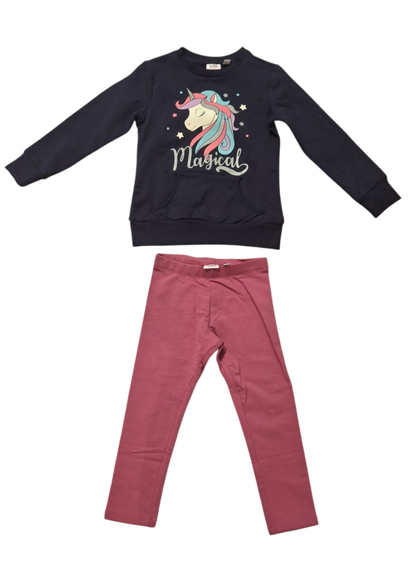 Jogging set in cotone fleece stretch bambina