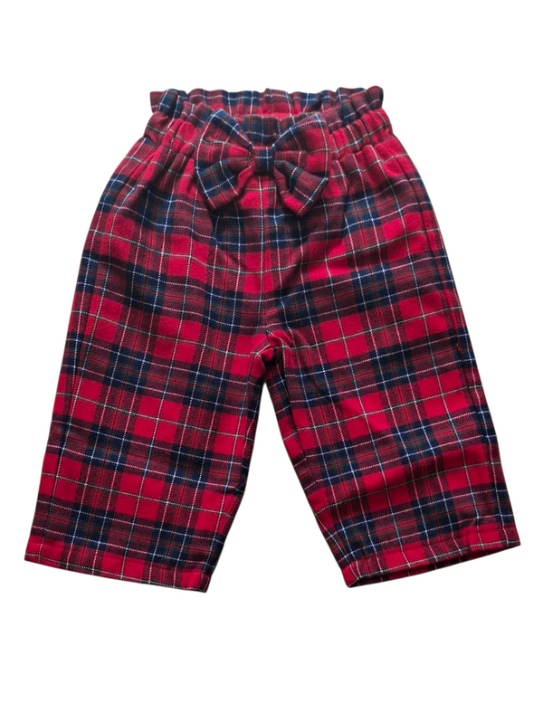 Pantaloni misto viscosa a quadri neonata