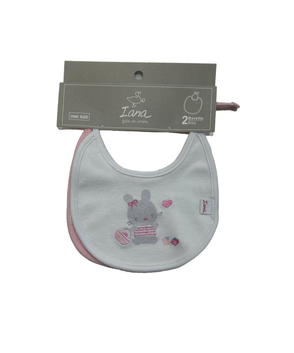 Pack 2 bavaglini in puro cotone neonata