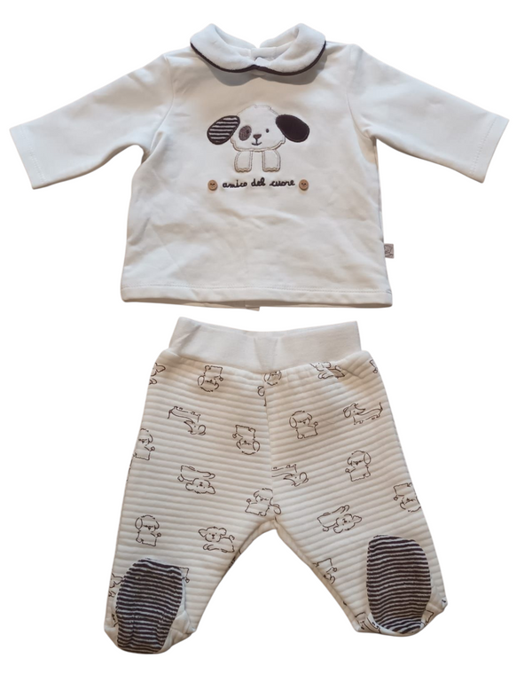 Tutina felpata 2 pezzi neonato