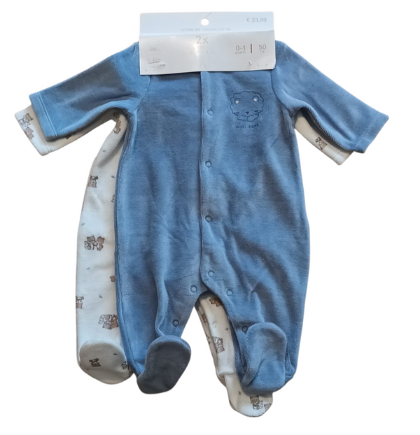 Pack 2 tutine velour neonato