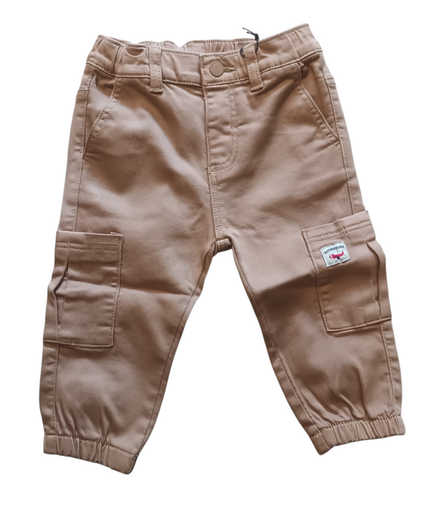 Pantaloni cargo in cotone stretch neonato