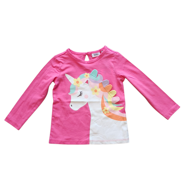 T-shirt a maniche lunghe in puro cotone neonata