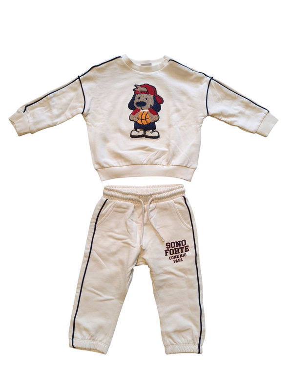 Jogging set in cotone felpato neonato
