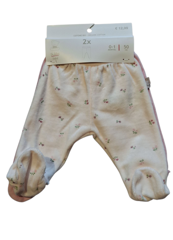 Pack 2 ghettine misto cotone velour neonata