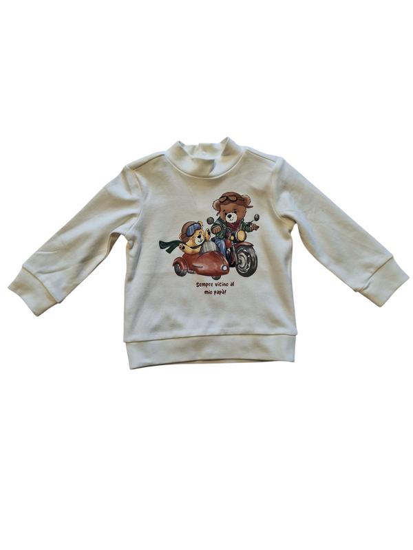 T-shirt a collo alto e maniche lunghe neonato