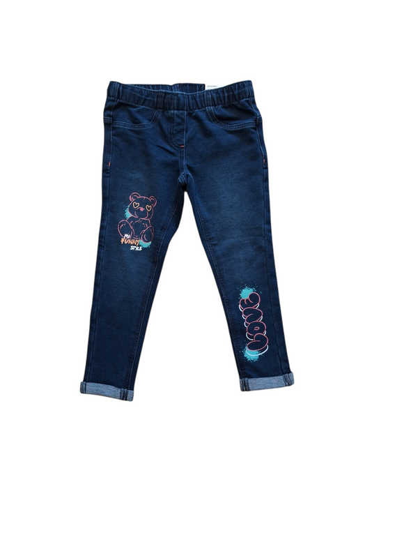 Jeggings in french terry denim stretch bambina