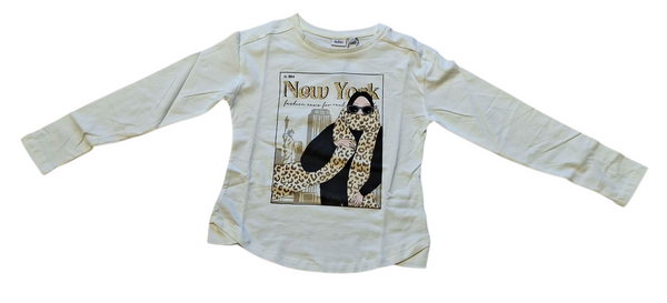 T-shirt a maniche lunghe in puro cotone ragazza