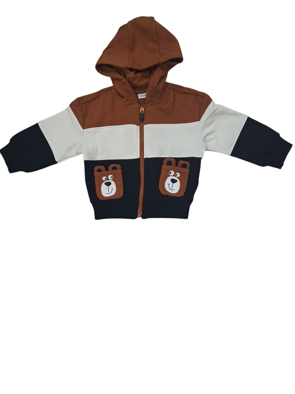 Felpa con cappuccio in french terry di puro cotone neonato