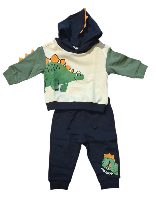 Jogging set in french terry di puro cotone neonato