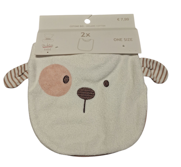 Pack 2 bavaglini in interlock di puro cotone