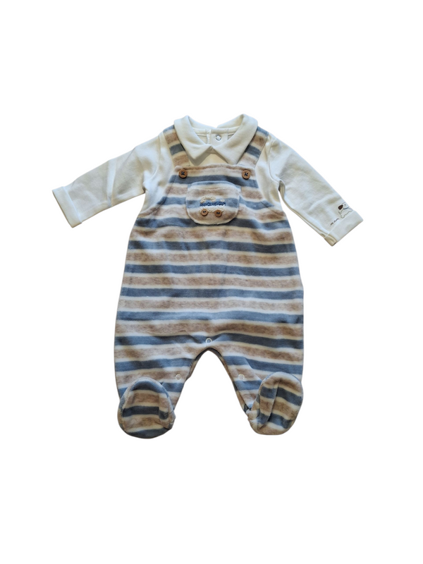 Tutina in misto cotone velours neonato