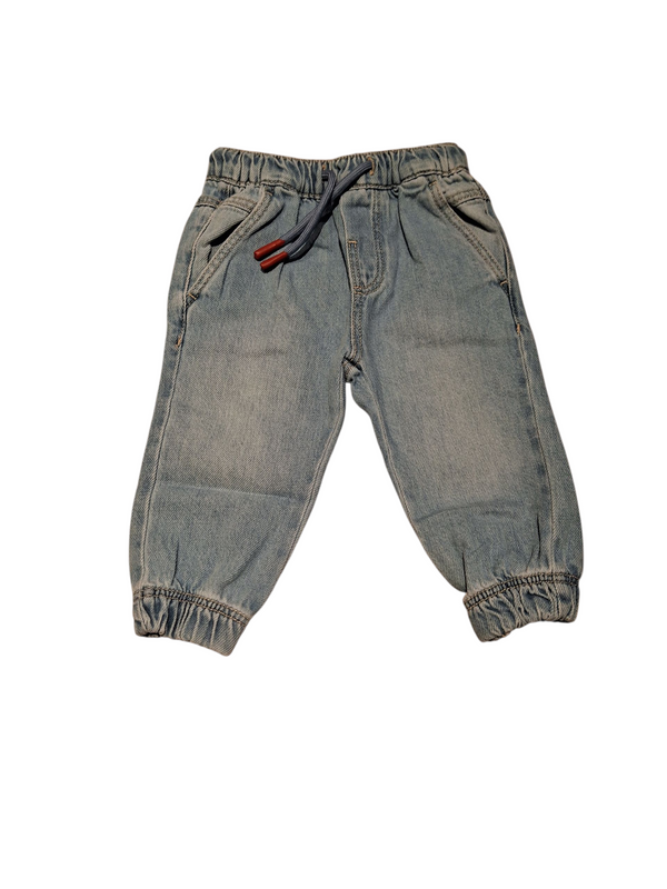 Jogger in denim misto cotone neonato