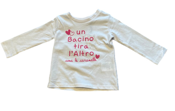 T-shirt a maniche lunghe in cotone neonata