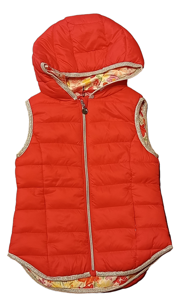 Gilet imbottito con cappuccio bambina