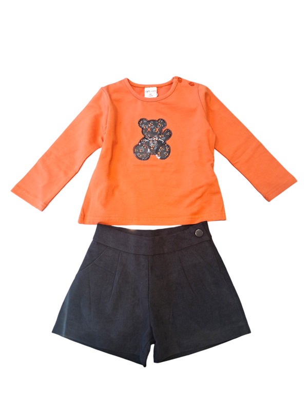Completo con short e maglia caldo cotone orso