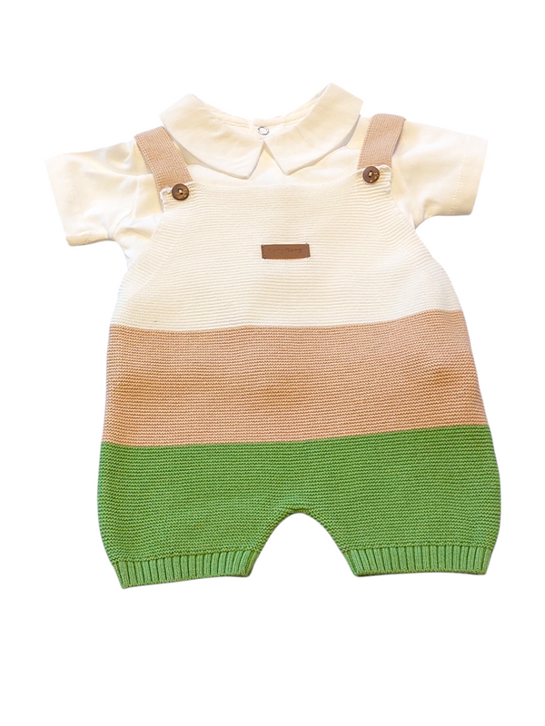 Completo salopette corta in maglia