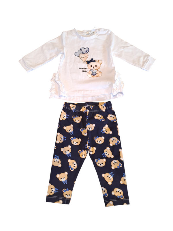 Completo con leggings fantasia orso