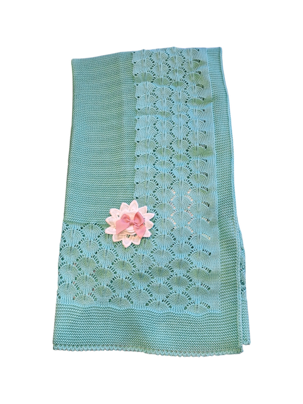 Coperta in filo di scozia verde acqua
