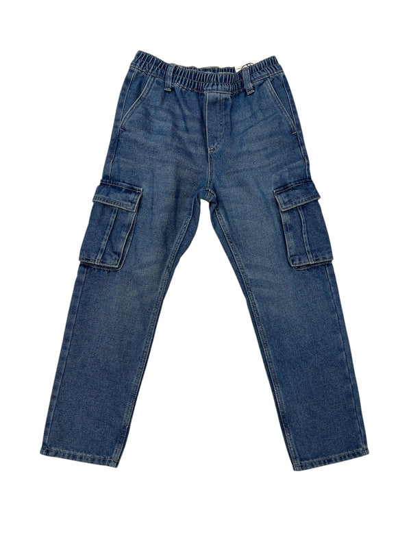 Pantaloni cargo in denim di misto cotone ragazzo