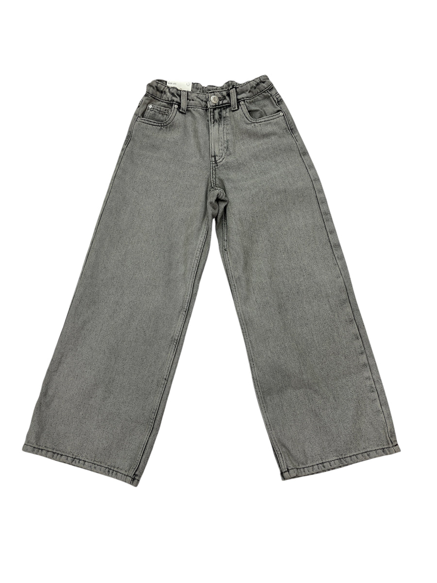 Jeans in cotone stretch wide leg ragazza
