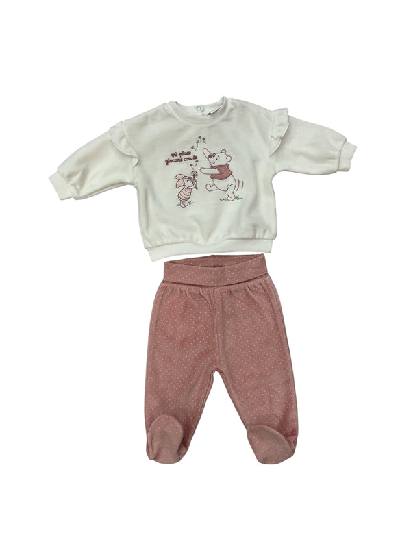 Set in misto cotone velours neonata