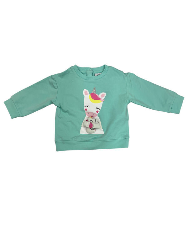 Felpa in french terry di cotone stretch neonata
