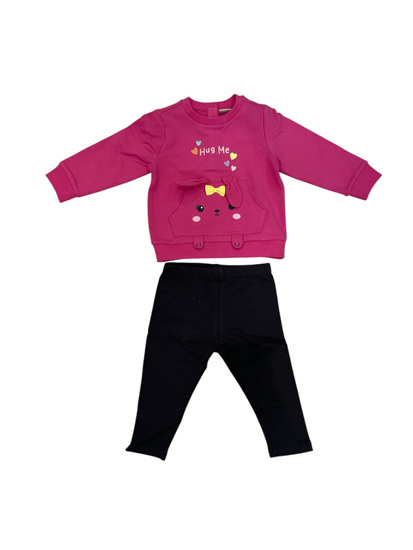 Jogging set in french terry di cotone stretch neonata