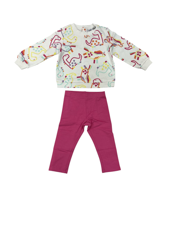Jogging set in french terry di cotone stretch neonata