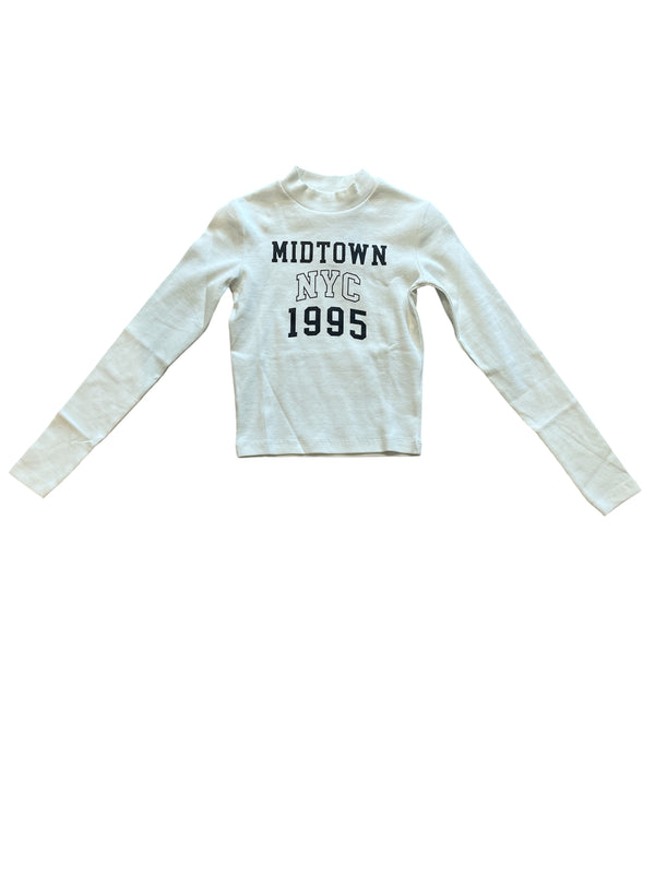 T-shirt in costina di cotone stretch ragazza