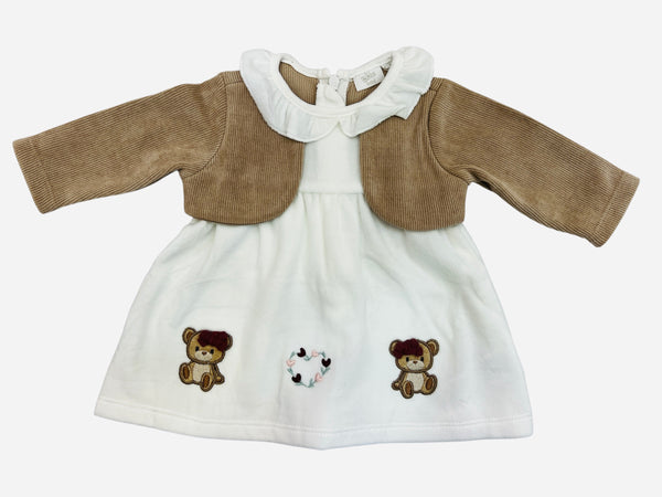 Vestito in cotone fleece neonata