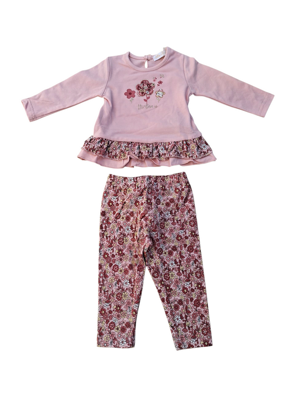 Completo con Leggings Fiori Nascita